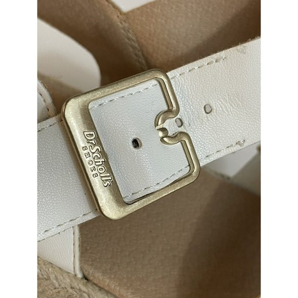 Dr. Scholl Women 9.5M Once Twice White Faux Leather Platform Espadrille Sandal - Picture 7 of 12